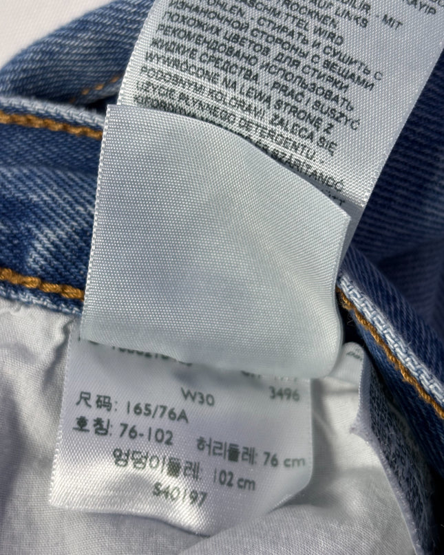 Levi's Blue Wedgie Straight Raw Hem Jeans