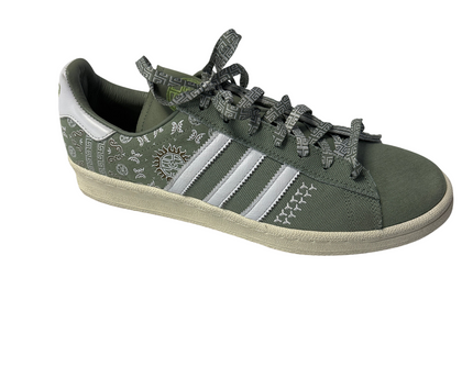 Adidas Olive Green Three Stripes Graphic Campus Sneakers