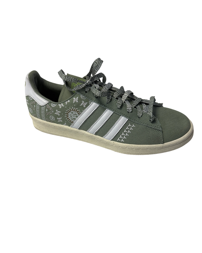 Adidas Olive Green Three Stripes Graphic Campus Sneakers
