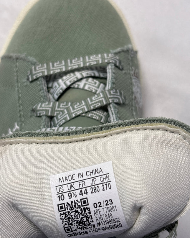 Adidas Olive Green Three Stripes Graphic Campus Sneakers