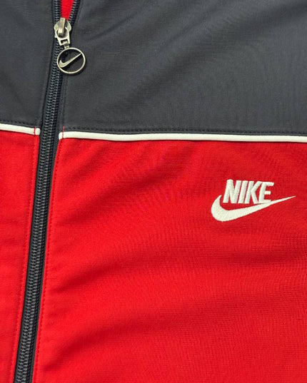 Nike Red and Black Colorblock Full-Zip Track Jacket