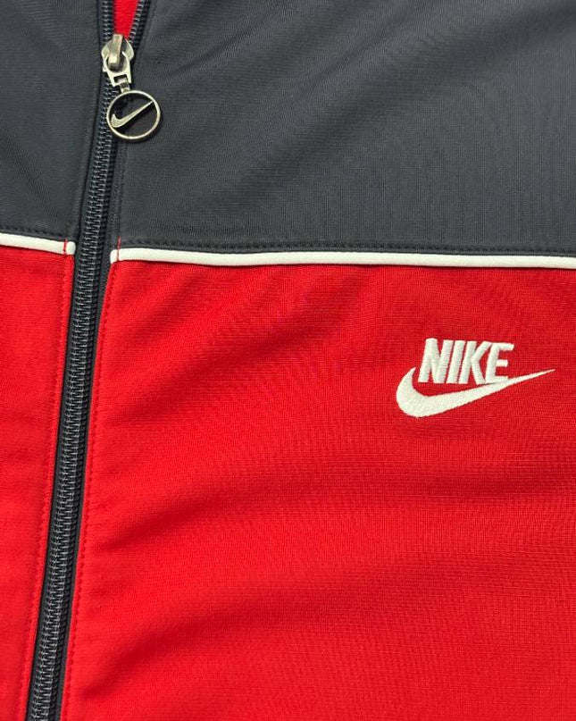 Nike Red and Black Colorblock Full-Zip Track Jacket
