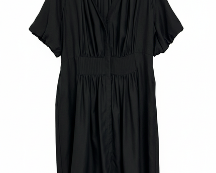 NEXT Black Collared Short Sleeve Midi Dress
