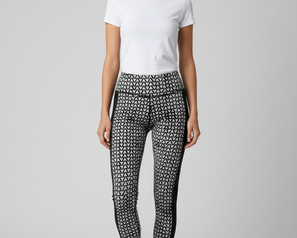 VSX Sport Victoria's Secret Black/White Geometric Print Knockout Leggings