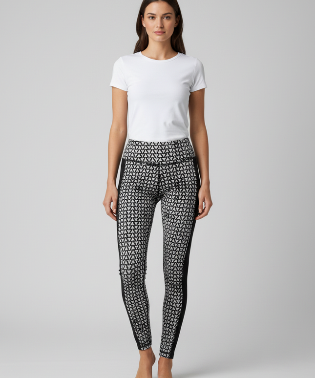 VSX Sport Victoria's Secret Black/White Geometric Print Knockout Leggings