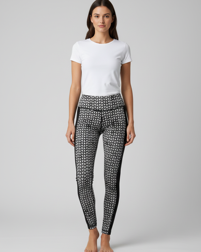 VSX Sport Victoria's Secret Black/White Geometric Print Knockout Leggings