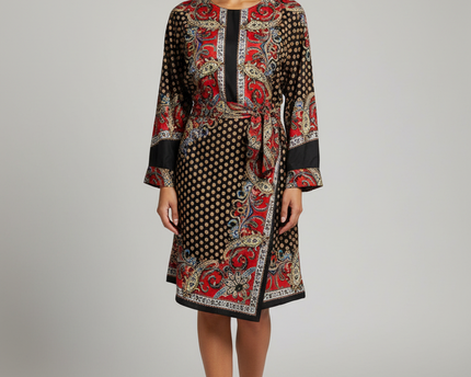 Zara Multicolor Paisley Print Wrap Mini Dress