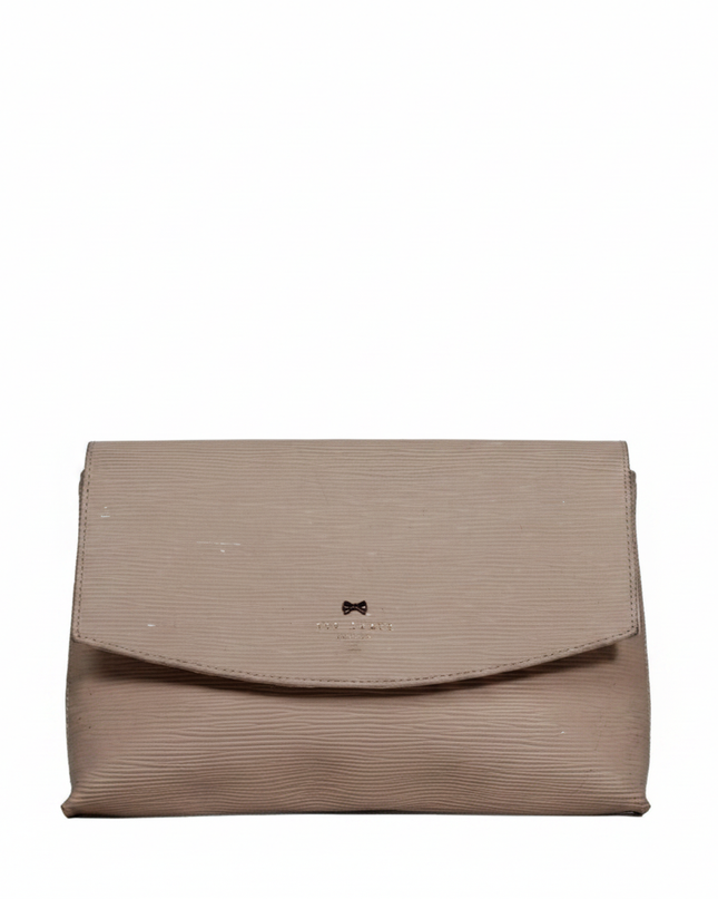 Ted Baker Taupe Textured Envelope Clutch Bag