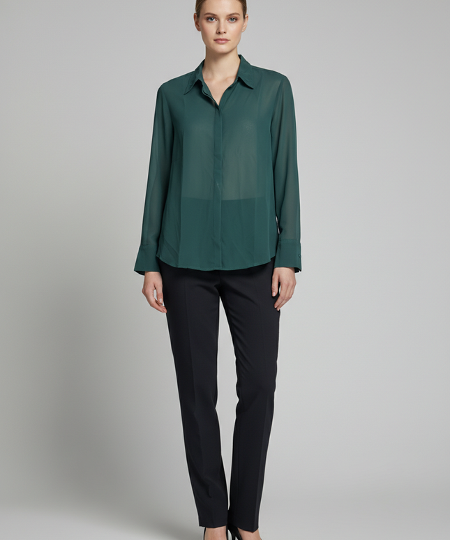Abercrombie & Fitch Green Button-Up Long Sleeve Shirt