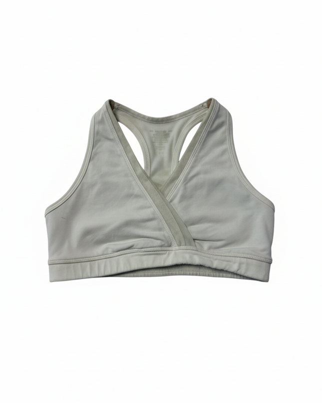 Lululemon White Wrap-Front Racerback Sports Bra