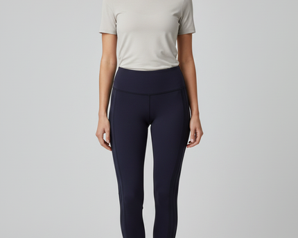 Lululemon Navy Blue High-Rise Mesh Detail Leggings