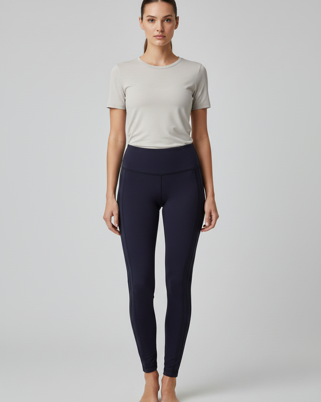Lululemon Navy Blue High-Rise Mesh Detail Leggings