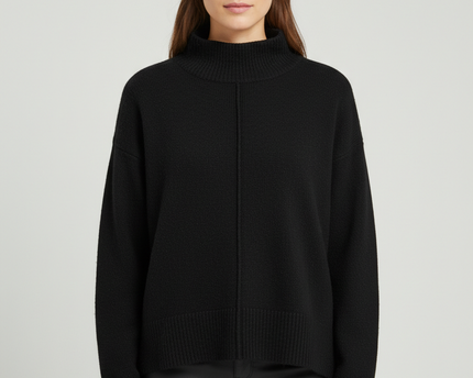 Cotton:On Black Mock Neck Seam Detail Sweater