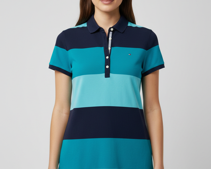 Tommy Hilfiger Blue Striped Classic Fit Polo Shirt