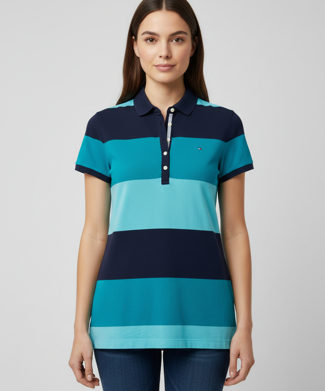 Tommy Hilfiger Blue Striped Classic Fit Polo Shirt