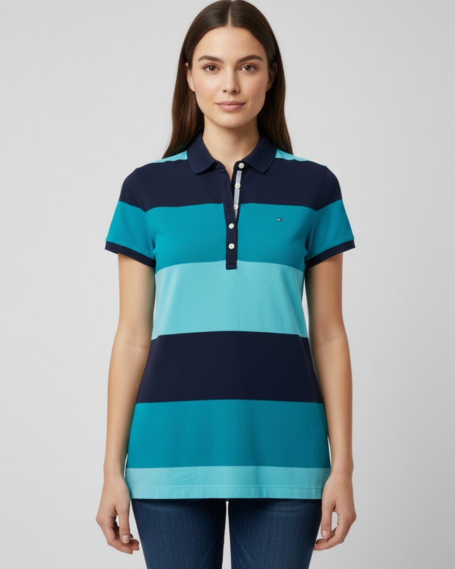 Tommy Hilfiger Blue Striped Classic Fit Polo Shirt