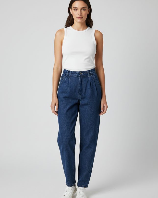 Blue Bay Blue Vintage High-Waisted Tapered Jeans