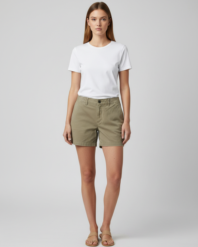 Calvin Klein Jeans Khaki Casual Mid-Rise Shorts