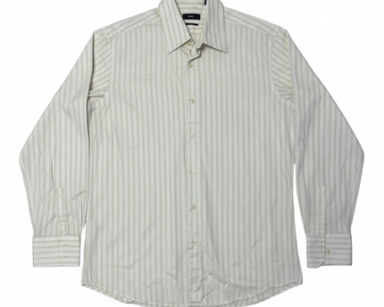 Hugo Boss White / Striped Long Sleeve Button Down Shirt