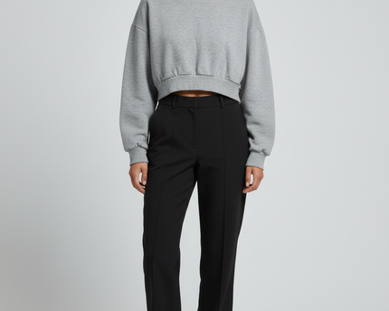 Factorie Grey Cropped Sweatshirt