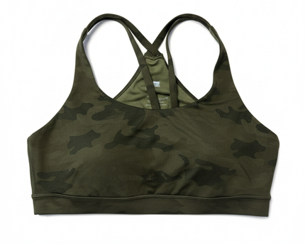 Lululemon athletica Green Camo Multi-Strap Cross-Back Sports Bra