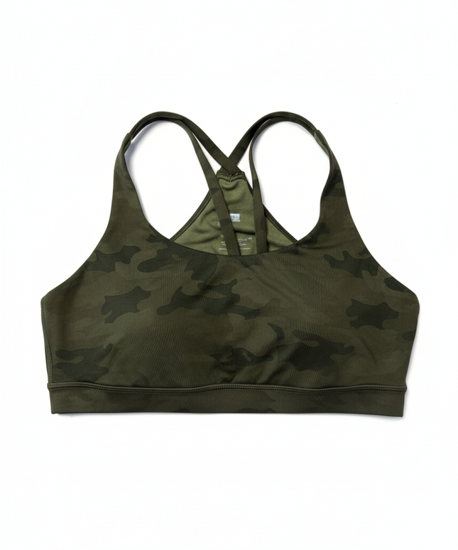 Lululemon athletica Green Camo Multi-Strap Cross-Back Sports Bra