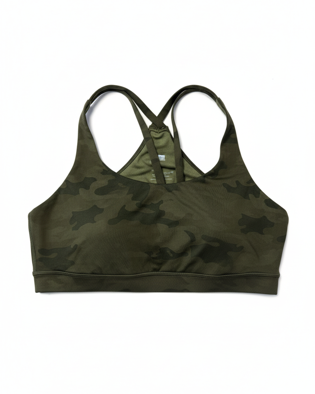 Lululemon athletica Green Camo Multi-Strap Cross-Back Sports Bra