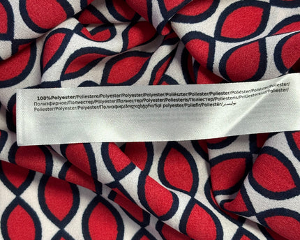 Calliope Red/Black/White Pattern Geometric Sleeveless Blouse