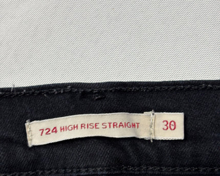 Levi's 724 High Rise Straight Leg Black Jeans