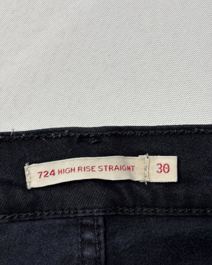 Levi's 724 High Rise Straight Leg Black Jeans