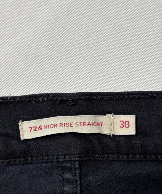 Levi's 724 High Rise Straight Leg Black Jeans