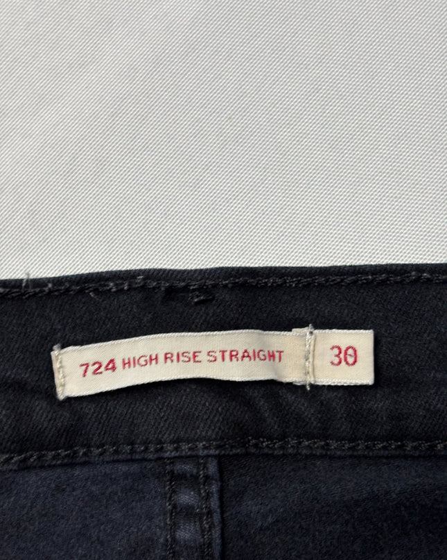 Levi's 724 High Rise Straight Leg Black Jeans