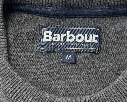 Barbour Essential Crew Neck Cotton in Charcoal Grey Sweater