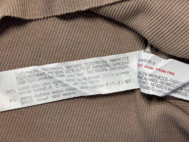 Oysho Brown Ribbed Racerback Tank Top