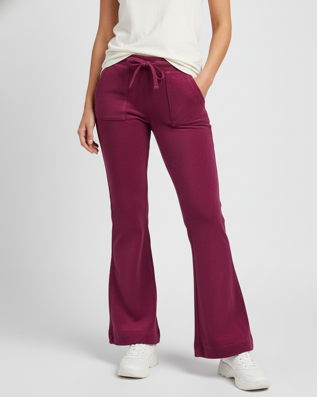 Juicy Couture Made in USA Velour Fuchsia Flare Track Pants