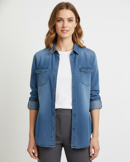 Calvin Klein Jeans Light Wash Denim Button-Up Shirt