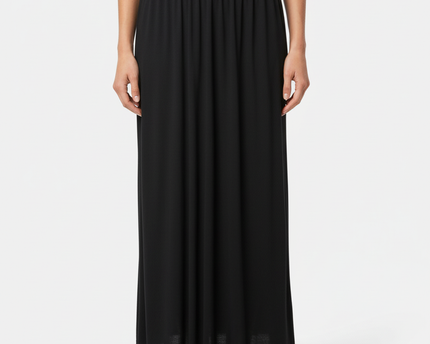 Ralph Lauren Solid Black Flowy A-Line Maxi Skirt
