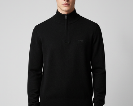 Boss Black Quarter-Zip Fine Knit Pullover Sweater