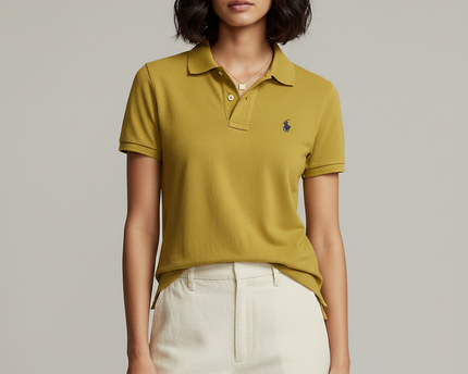 Ralph Lauren Skinny Fit Mustard Yellow Piqué Polo Shirt