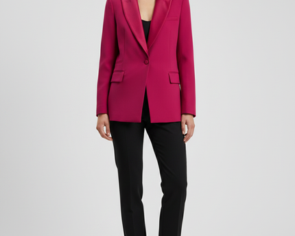 Zara Pink Satin Lapel Tailored Blazer