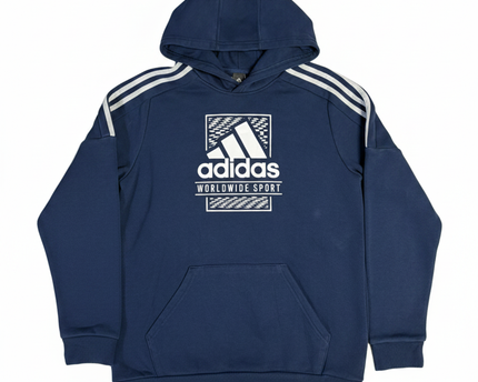 Adidas Navy Blue Graphic Worldwide Sport Hoodie