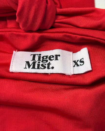 Tiger Mist Vibrant Red Square Neck Bodysuit