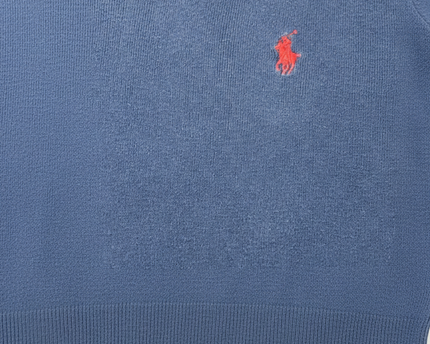 Polo Ralph Lauren Navy Blue V-Neck Pima Cotton Sweater