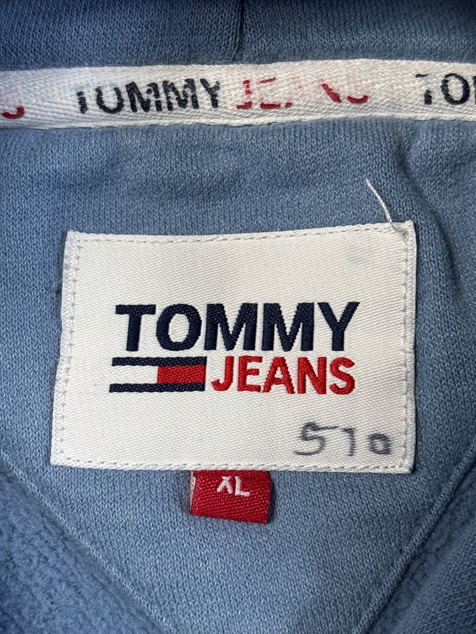 Hand Rlaxed Tommy Jeans Steel Blue Flag Logo Relaxed Hoodie – Circle