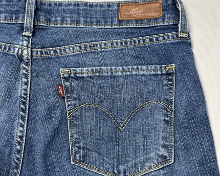 Levi's Blue Demi Curve Straight Leg Jeans