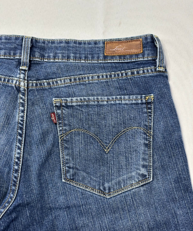 Levi's Blue Demi Curve Straight Leg Jeans