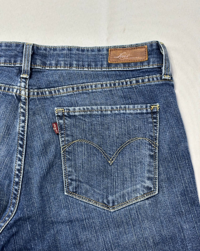 Levi's Blue Demi Curve Straight Leg Jeans