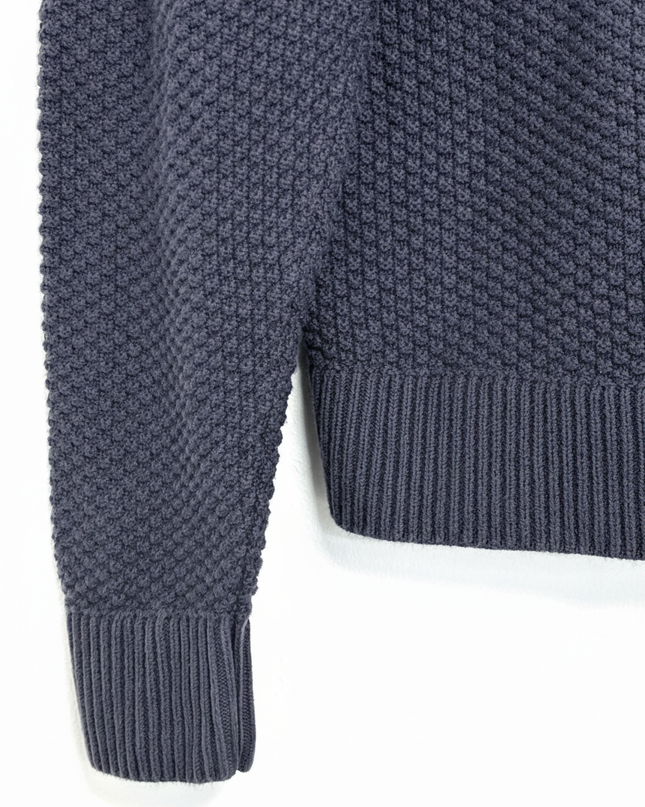 Abercrombie & Fitch Grey Oversized V-Neck Waffle Knit Sweater