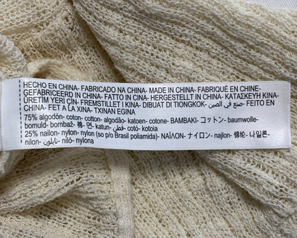 Massimo Dutti Cream Cropped Knit Boxy Blouse