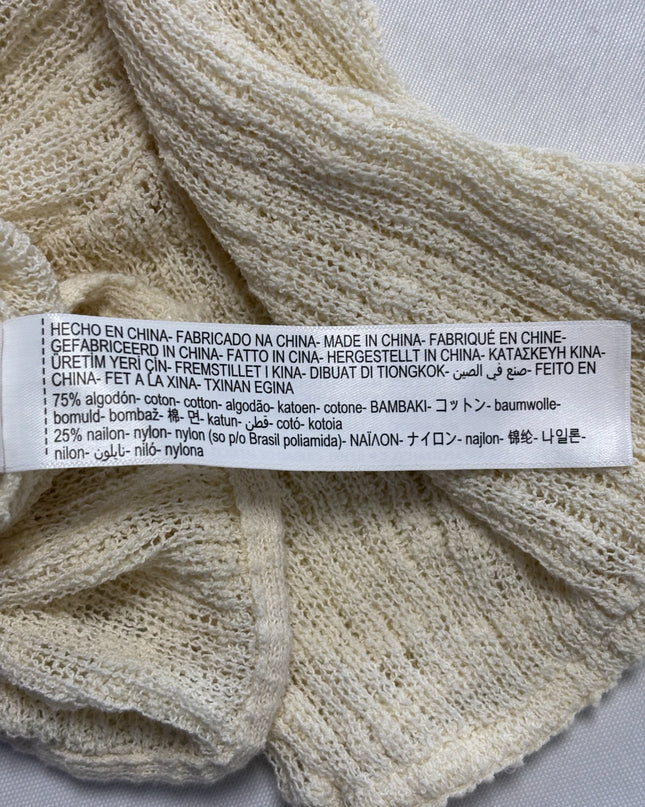 Massimo Dutti Cream Cropped Knit Boxy Blouse